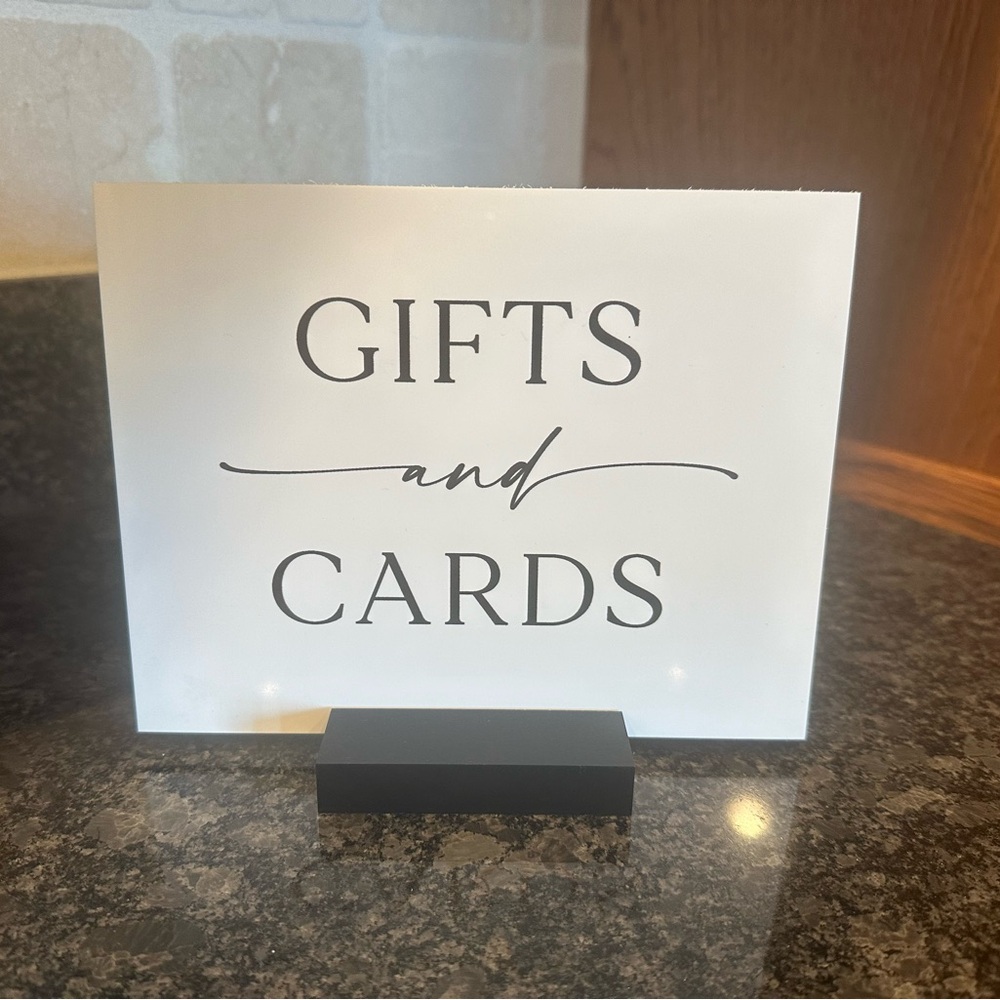 Cards and gifts sign